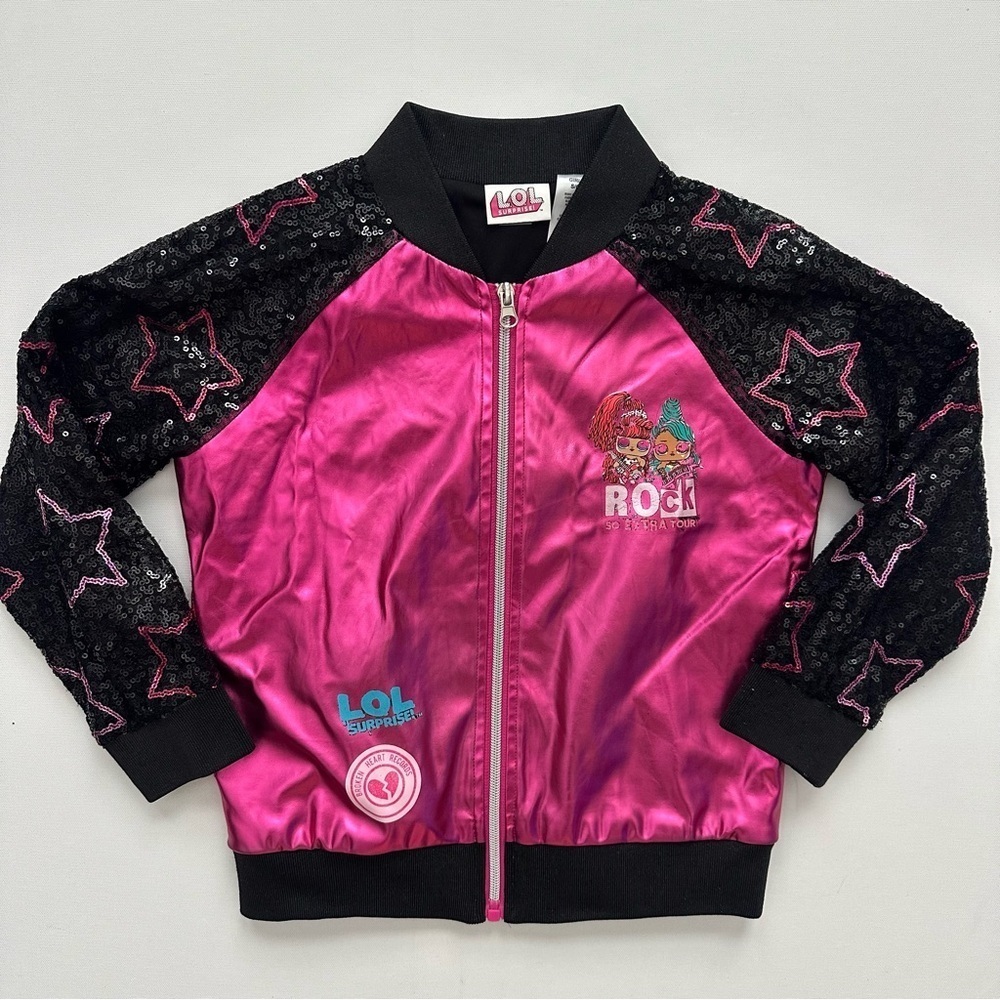 LOL Surprise Pink and Black Sequin Jacket Size S (6/6X)
